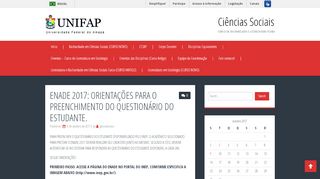 
                            9. ENADE 2017: ORIENTAÇÕES PARA O PREENCHIMENTO DO ...