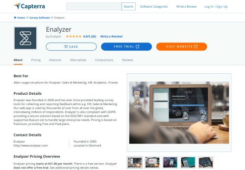 
                            13. Enalyzer Reviews and Pricing - 2019 - Capterra