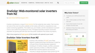 
                            10. EnaSolar: Solar Inverters from New Zealand - Solar Choice