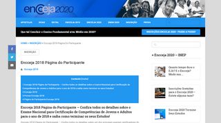 
                            7. Encceja 2018 Página do Participante - Acesse | Inep