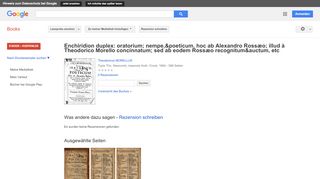 
                            13. Enchiridion duplex: oratorium; nempe,&poeticum, hoc ab Alexandro ... - Google Books-Ergebnisseite