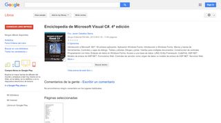 
                            11. Enciclopedia de Microsoft Visual C#. 4ª edición