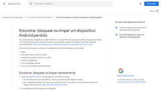 
                            10. Encontrar, bloquear ou limpar remotamente um dispositivo Android ...