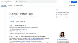 
                            6. Encontrar fotos e vídeos perdidos - Computador - Ajuda do Google ...