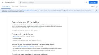 
                            12. Encontrar seu ID de editor - Ajuda do AdSense - Google Support