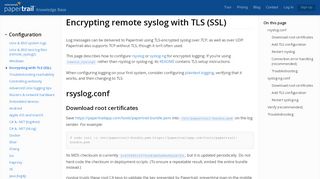 
                            13. Encrypting remote syslog with TLS (SSL) · Papertrail log management