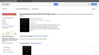 
                            12. Encyclopaedia of International Aviation Law: Volume 3 English and ...