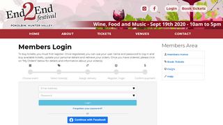 
                            6. End 2 End Festival - Members Area Login