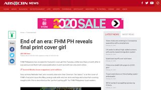 
                            8. End of an era: FHM PH reveals final print cover girl | ABS-CBN News