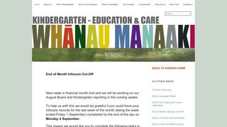
                            7. End of Month Infocare Cut-Off - Rimutaka Kindergarten Association