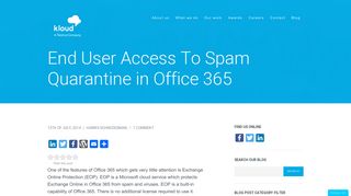 
                            10. End User Access To Spam Quarantine in Office 365 - Kloud Blog