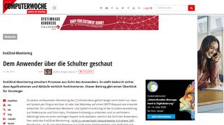 
                            5. End2End-Monitoring: Dem Anwender über die Schulter geschaut ...