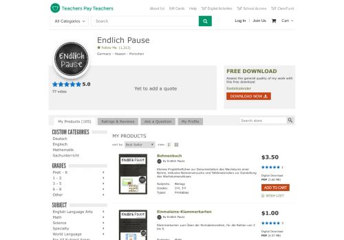 
                            1. Endlich Pause Teaching Resources | Teachers Pay Teachers