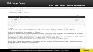
                            8. Endlosschleife beim login ins Install Tool - Webdesign-Forum