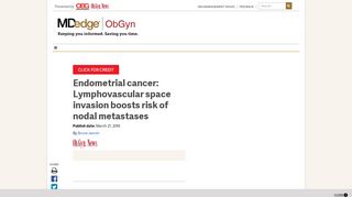 
                            8. Endometrial cancer: Lymphovascular space invasion boosts risk of ...