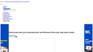 
                            5. Endomondo want you to beta-test their new Windows Phone app, help ...