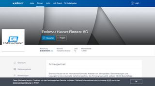 
                            9. Endress+Hauser Flowtec AG - 23 Stellenangebote auf jobs.ch