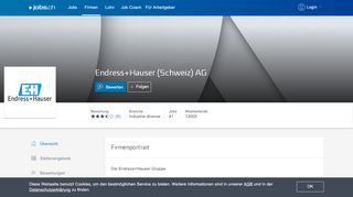 
                            10. Endress+Hauser (Schweiz) AG - 61 Stellenangebote auf jobs.ch