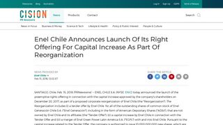 
                            8. Enel Chile Announces Launch Of Its Right Offering For Capital ...
