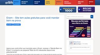 
                            5. Enem - Site tem aulas gratuitas para você mandar bem na prova