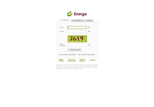 
                            4. ENERGA - Elektroniczne Biuro Obsługi Klienta eBOK - Logowanie