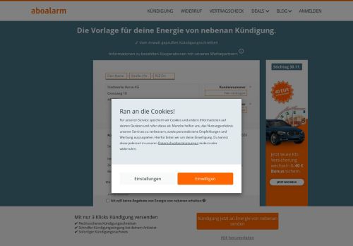 
                            5. Energie von nebenan direkt online kündigen - Aboalarm