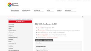 
                            7. energieanbieterinformation.de | GEW Wilhelmshaven GmbH