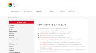 
                            8. energieanbieterinformation.de | SE SAUBER ENERGIE GmbH & Co. KG