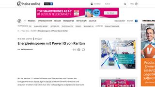 
                            11. Energieeinsparen mit Power IQ von Raritan | iX - Heise