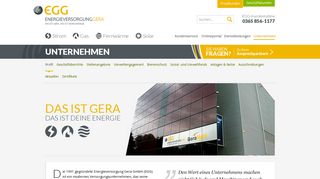 
                            11. Energieversorgung Gera GmbH - Unser Unternehmen