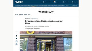 
                            2. Energiewende: Einem Viertel der deutschen Stadtwerke droht die ...