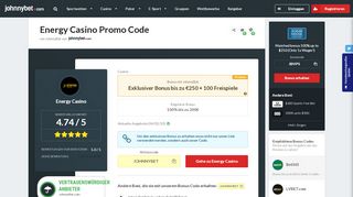 
                            6. Energy Casino Promo Code 2019, €7 ohne Einzahlung, VIP ...