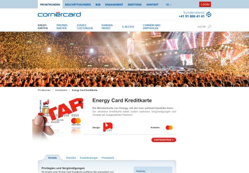 
                            4. Energy Credit Card Kreditkarte | Cornèrcard