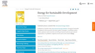 
                            5. Energy for Sustainable Development - Journal - Elsevier