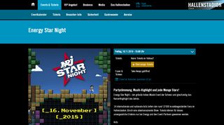 
                            11. Energy Star Night - Events & Tickets - Hallenstadion Zürich