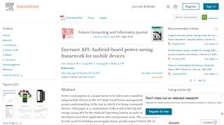 
                            13. Enersave API: Android-based power-saving framework for mobile ...