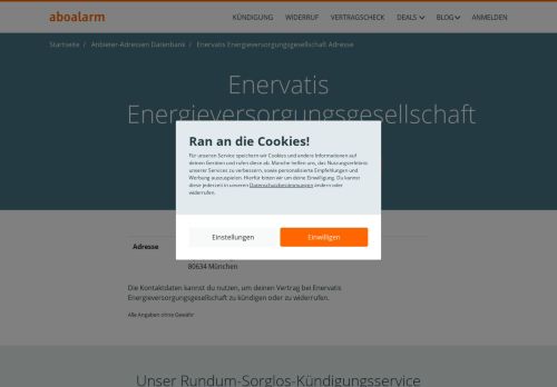 
                            8. Enervatis Energieversorgungsgesellschaft Kontakt - Aboalarm
