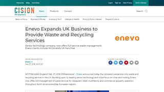
                            12. Enevo Expands UK Business to Provide Waste and Recycling Services