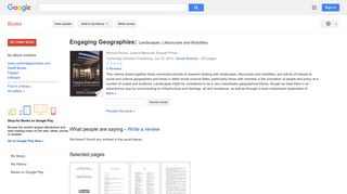 
                            11. Engaging Geographies: Landscapes, Lifecourses and Mobilities - Google बुक के परिणाम