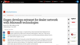 
                            13. Engen develops extranet for dealer network with Microsoft ... - ITWeb