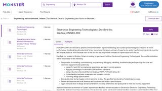 
                            9. Engineering Jobs In Windsor, Ontario - Monster.ca