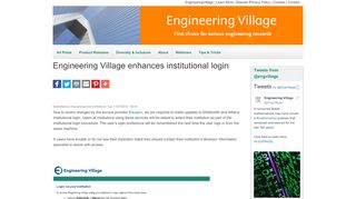 
                            4. Engineering Village enhances institutional login | Elsevier ...