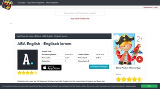 
                            11. Englisch lernen - ABA English App - Preisentwicklung und Preisalarm ...