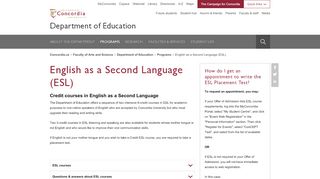 
                            5. English as a Second Language (ESL) - Concordia University