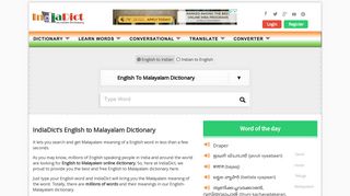 
                            8. English to Malayalam Dictionary - Indian Dictionary - IndiaDict.com