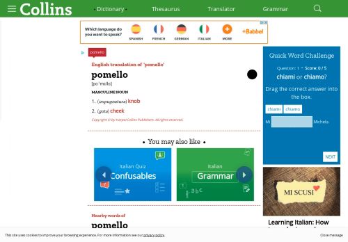 
                            12. English Translation of “pomello” | Collins Italian-English Dictionary