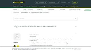 
                            5. English translations of the web-interface - comdirect