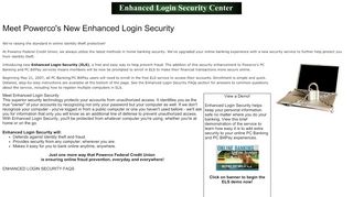 
                            2. Enhanced Login Security - Powerco Federal Credit Union
