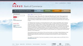 
                            1. Enhanced Login Security - Verus Bank of Commerce