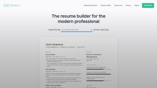 
                            11. Enhancv: Professional CV & Resume Builder